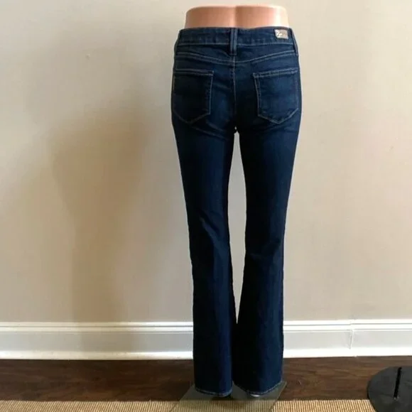 PAIGE Skyline Flare Stretch Low - Rise Jeans in Dark Wash, size 26 - Picture 12 of 14